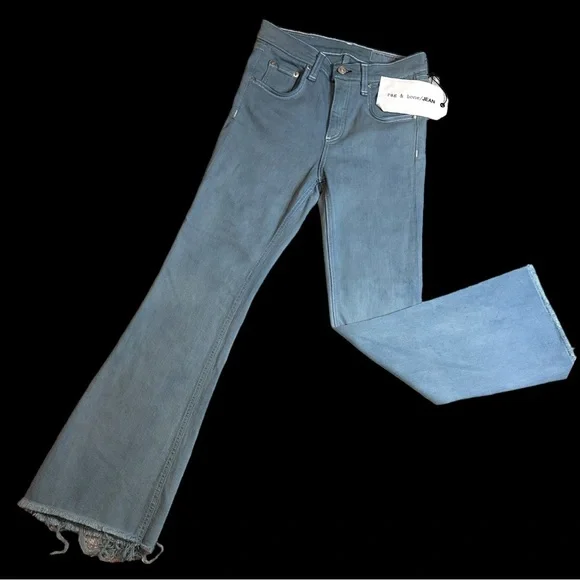 Originally NWT Aged White Flare Crop Jeans now in Sage. Size 26 - Picture 2 of 12